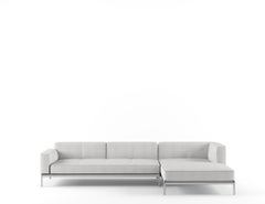 Canapé sectionnel Alias P06+P05 AluZen en tissu d'ameublement avec cadre en aluminium poli