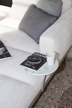 Alias P07 + P15 Aluminium-Bänke mit niedrigem Tisch mit Ledersitz und Aluminiumrahmen