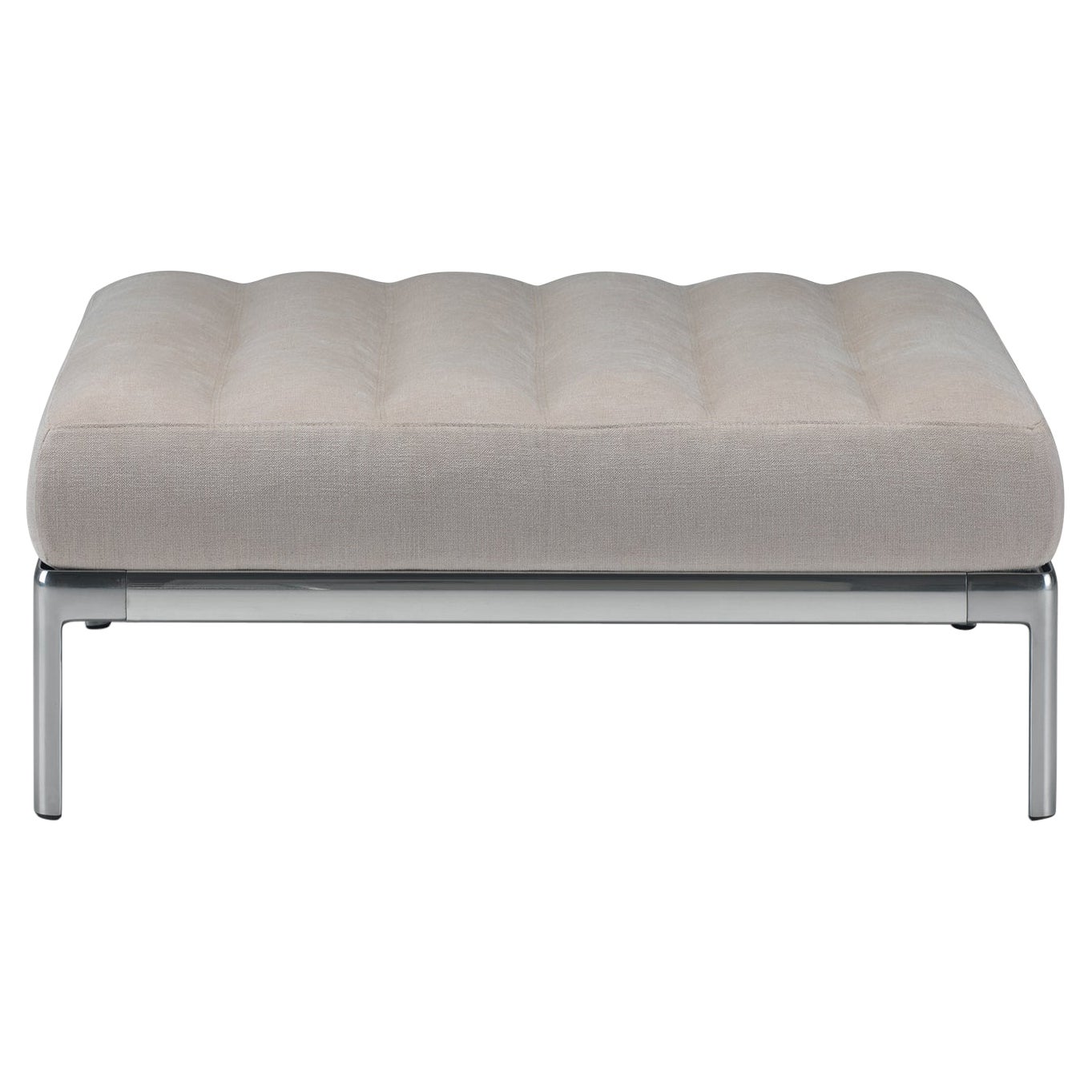 Alias P10 Pouf AluZen 80X95 A in beige con struttura in alluminio lucido