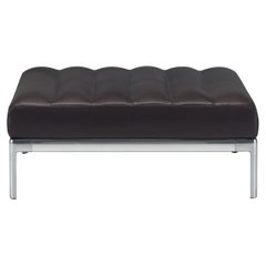 Alias P10 AluZen Pouf 80X95 A in Pelle Torba con Struttura in Alluminio Lucido