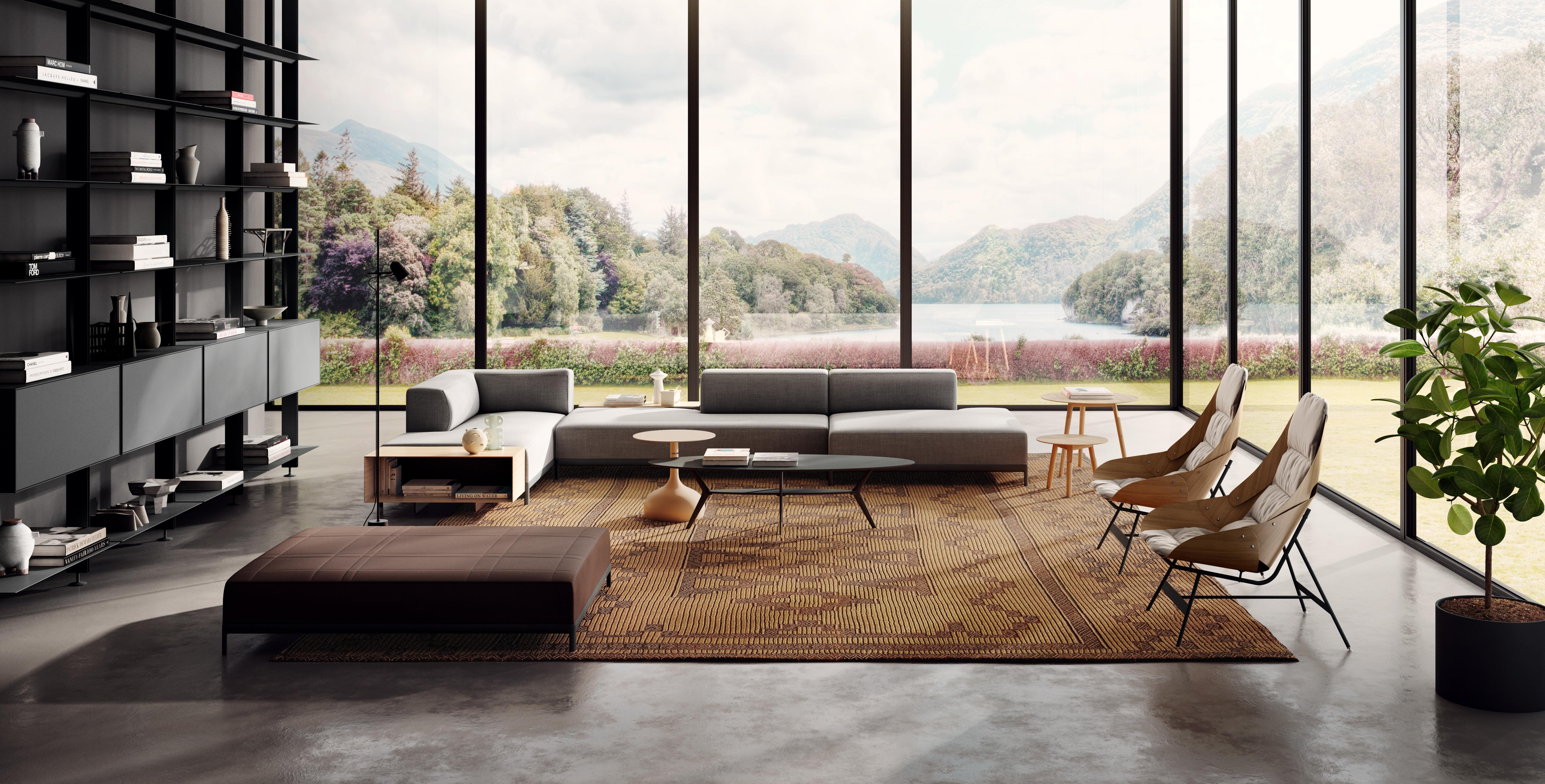 Italiano Alias P15+P04+P08 Divano componibile AluZen con rivestimento e struttura in alluminio lucidato in vendita