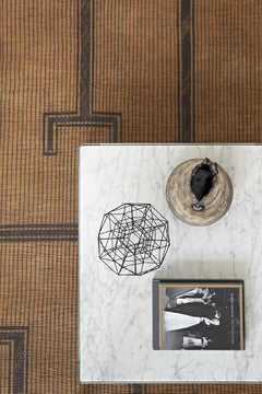 Alias P17 AluZen Low Table 80X95 with Marble Top and Polished Aluminum Frame