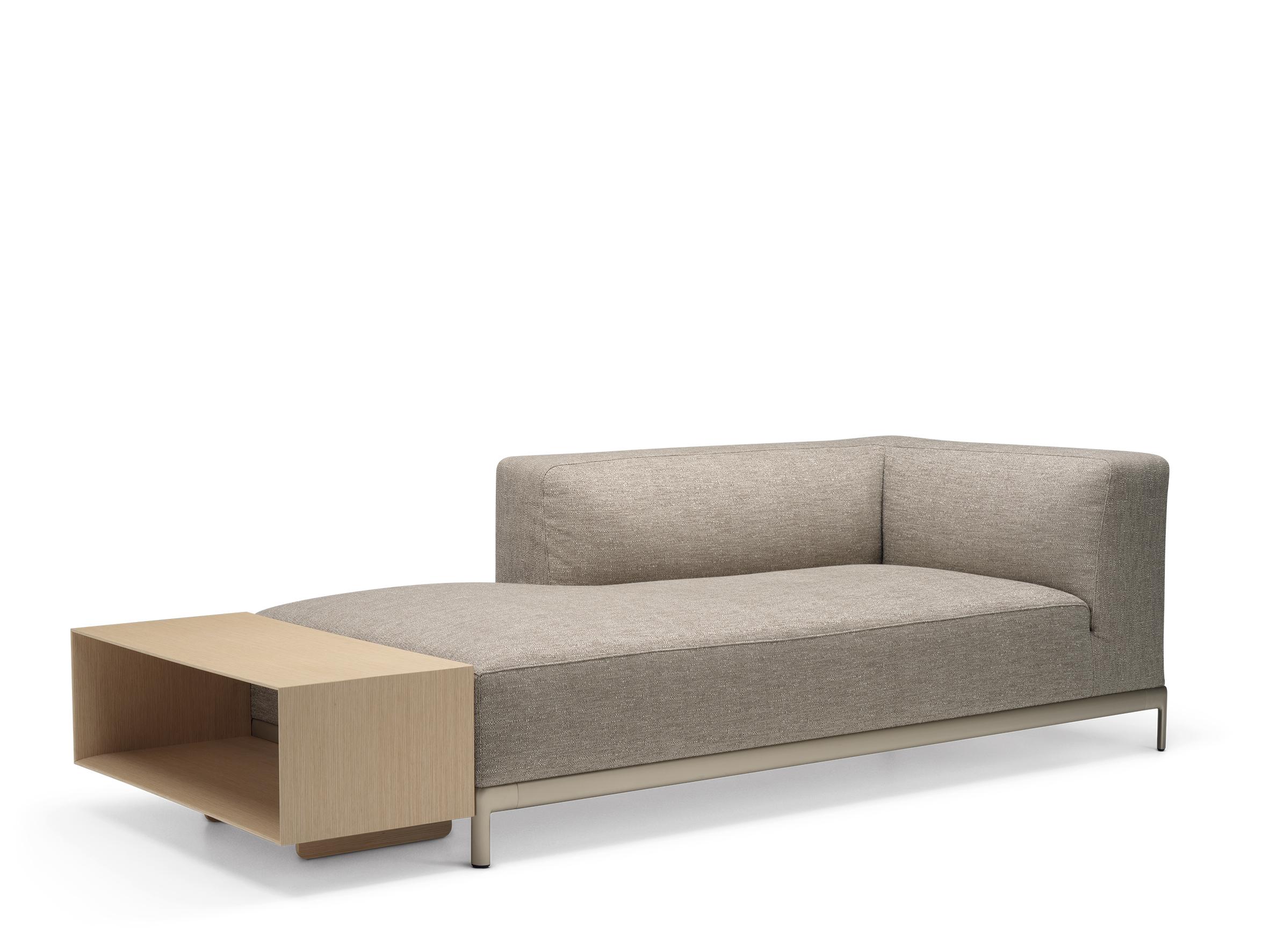 Alias P38 + P54 AluZen Angular Sofa with Box in Brown & Anodized Gold Frame by Ludovica+Roberto Palomba

Modular corner element with structure in lacquered or polished aluminium.Seat, back and armrest with removable cover in fabric or