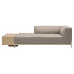 Alias P38 + P54 kantiges Aluminium-Sofa mit Karton in Braun und eloxiertem Goldrahmen