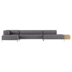 P39+P34+P45+P54 AluZen-Sofa mit Stoff und poliertem Aluminiumrahmen