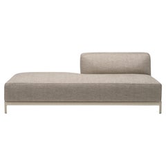 Sofá Alias P41 AluZen Soft Ending en tapicería marrón y estructura dorada anodizada