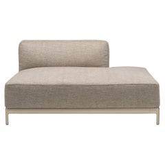 Canapé Alias P45 AluZen en tissu d'ameublement brun et cadre doré anodisé