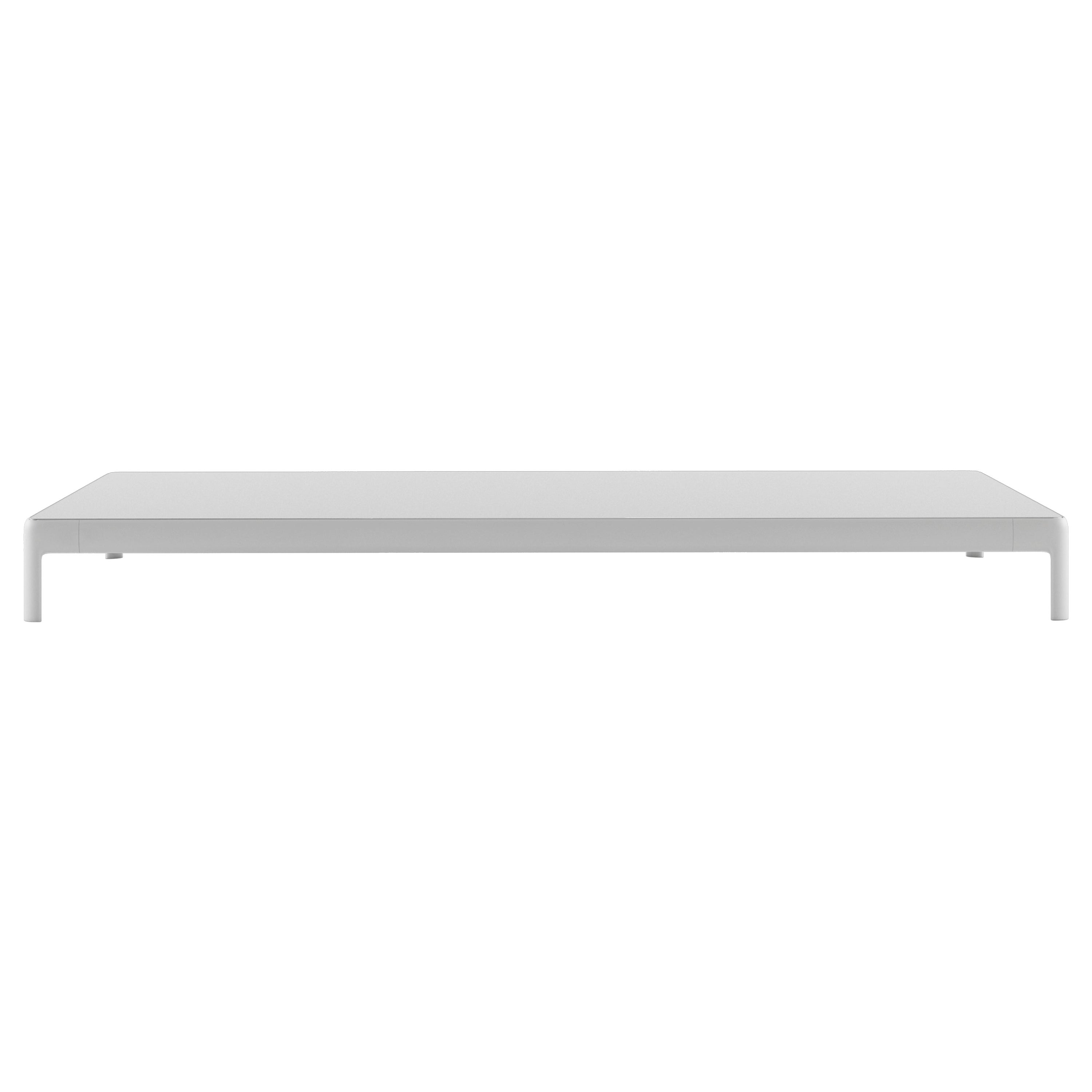 Mesa baja Alias P73 AluZen Soft para exterior en blanco con marco de aluminio lacado
