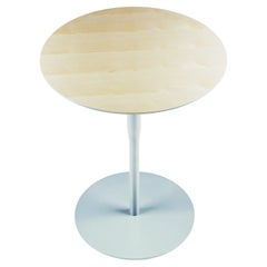 Alias Round Small Atlas Low Table M in Natural Maple Top & Lacquered Steel Frame (Table basse ronde Atlas de petite taille M avec plateau en érable naturel et structure en acier laqué)