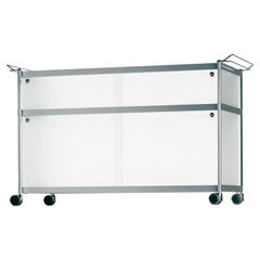 Chariot SEC CAR018 Alias avec profils en aluminium et étagères en verre