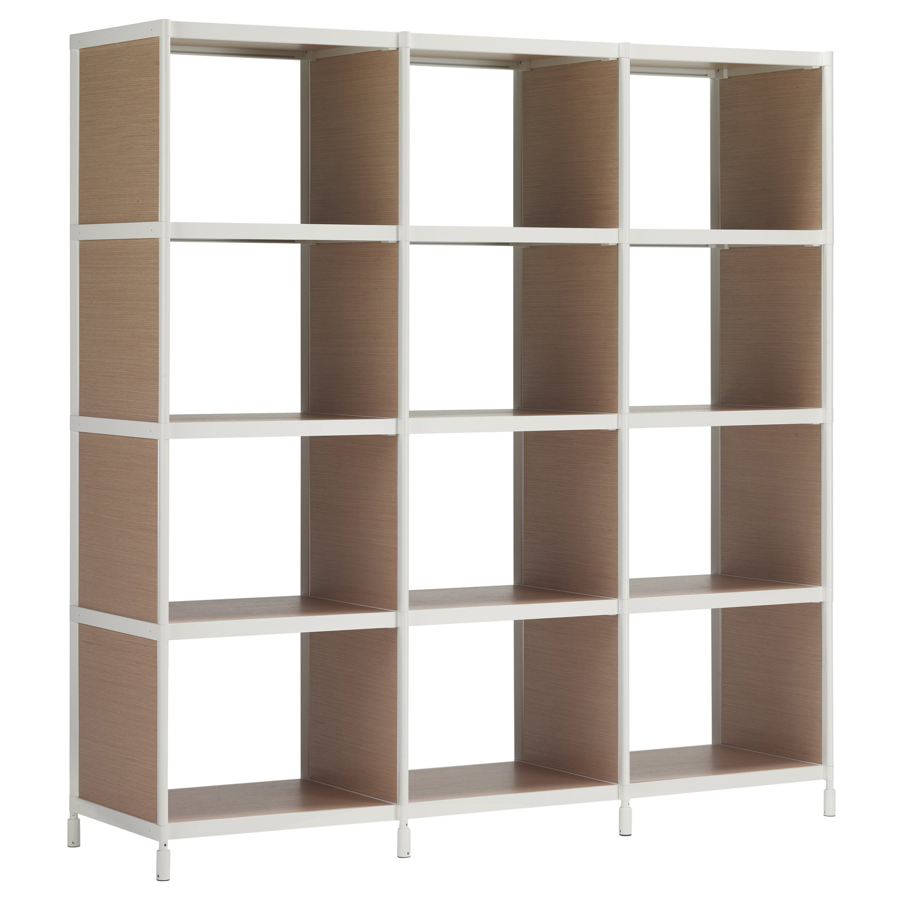 Alias SEC LIB005 Libreria con ripiani in Oak e struttura in metallo laccato bianco