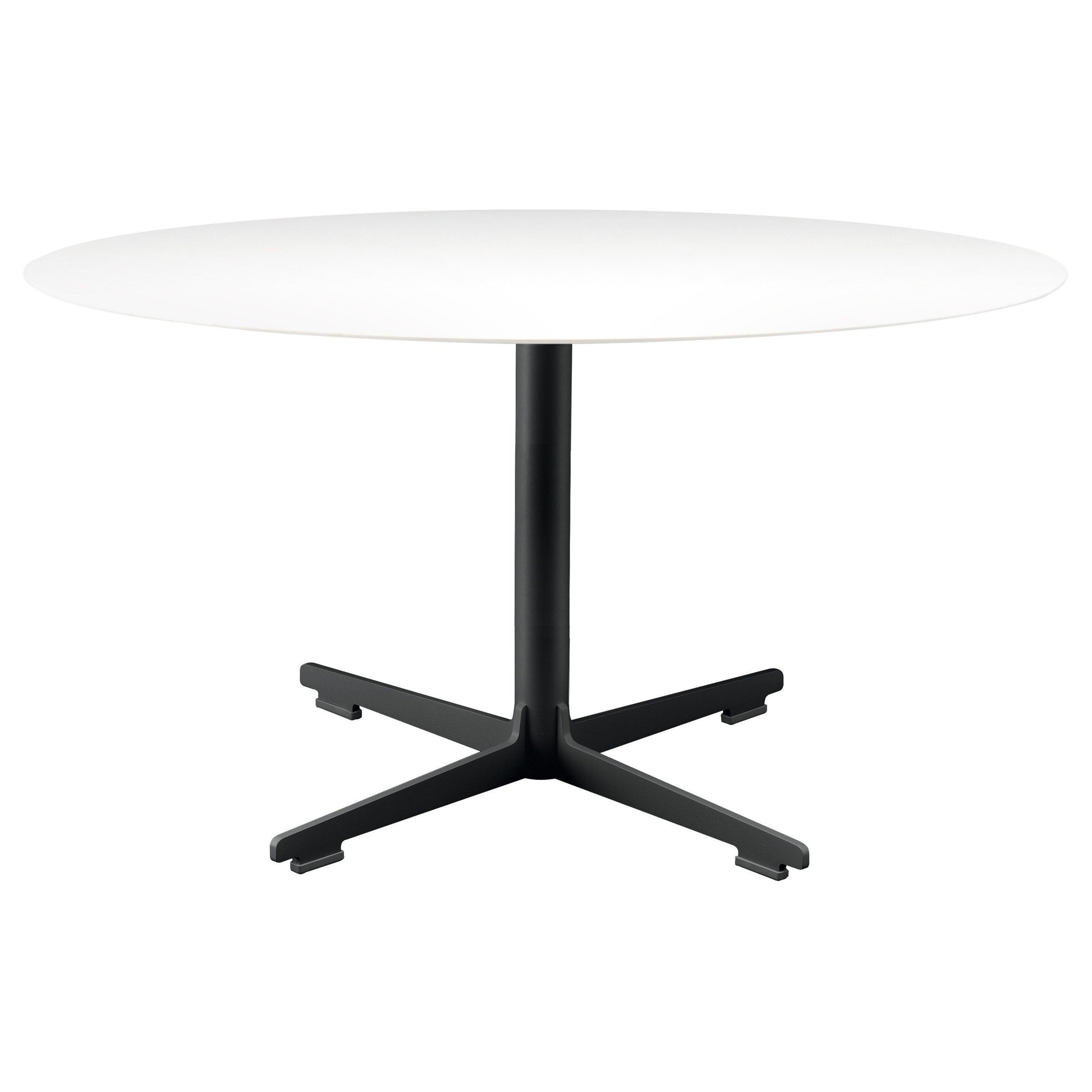 Alias Small 573 Cross Table with White Top and Black Lacquered Steel Base