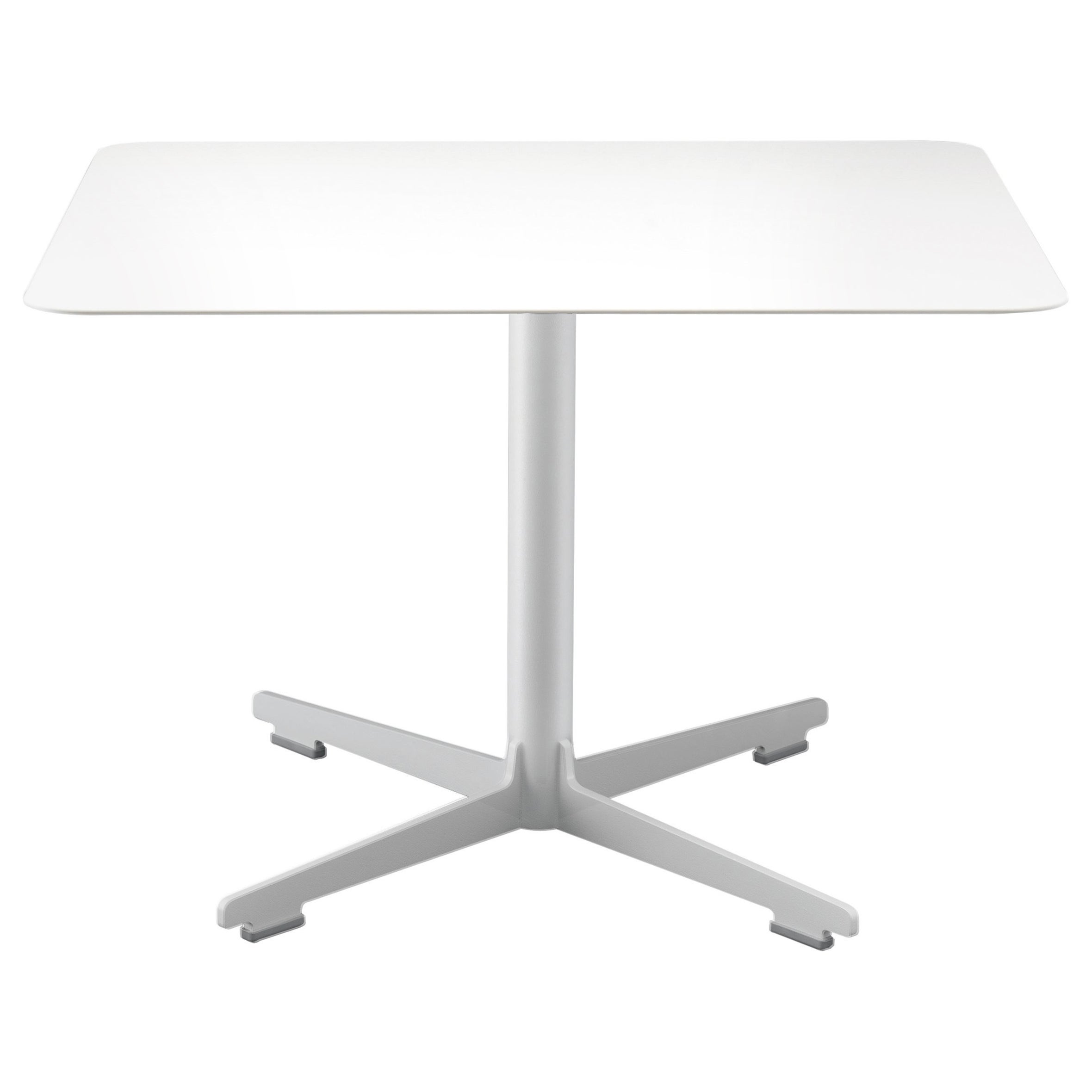 Alias Small 574 Cross Table con piano bianco e base in acciaio laccato
