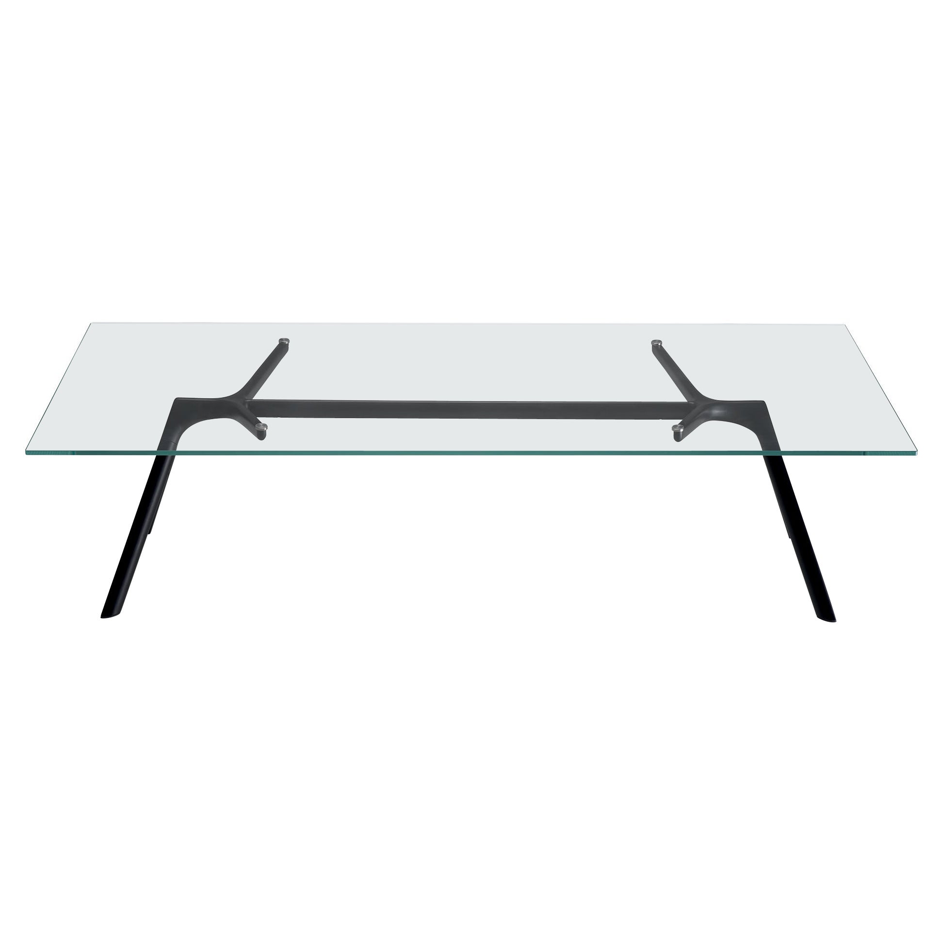 Alias Kleiner Dry XS 45B Tisch mit Glasplatte und schwarz lackiertem Aluminiumrahmen