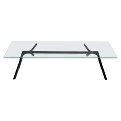 Alias Kleiner Dry XS 45B Tisch mit Glasplatte und schwarz lackiertem Aluminiumrahmen