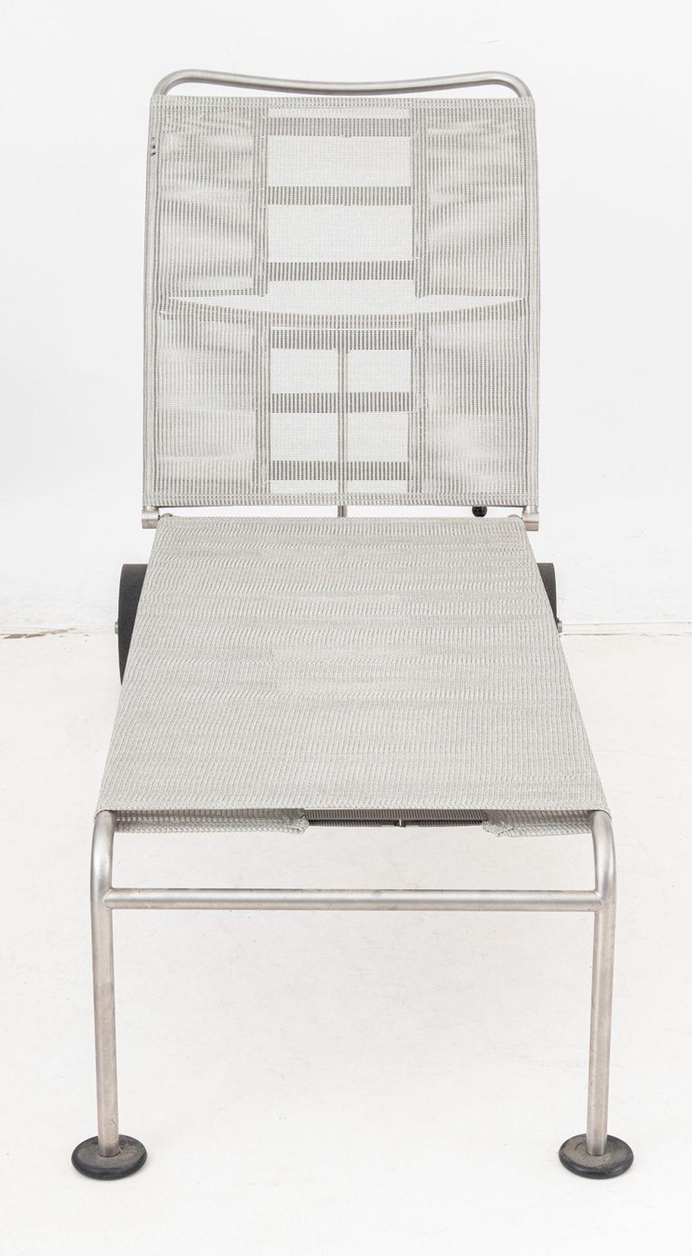 Italian Alias Stainless Steel Outdoor Chaise Longue For Sale