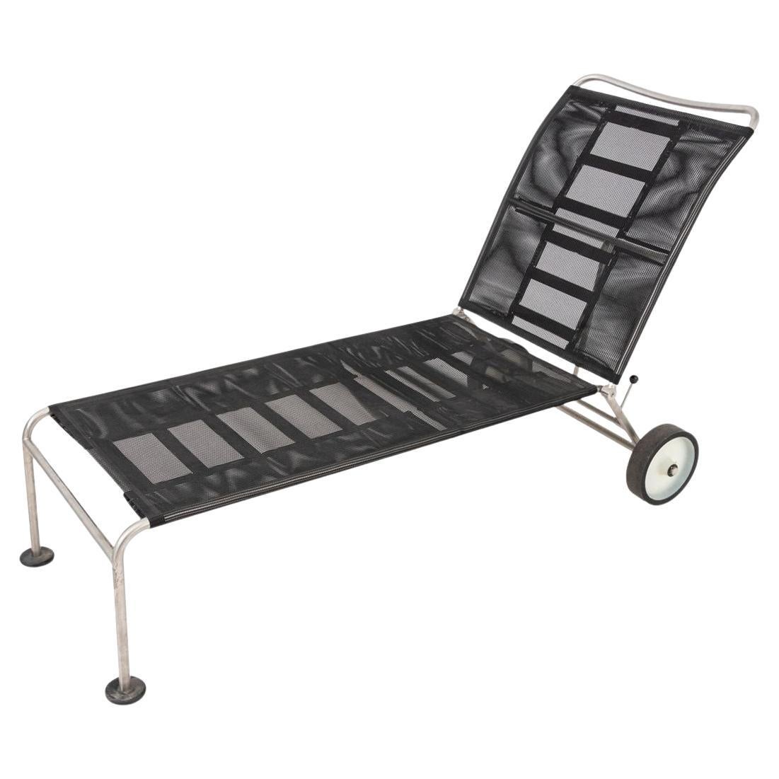 Chaise longue d'extérieur en acier inoxydable Alias en vente