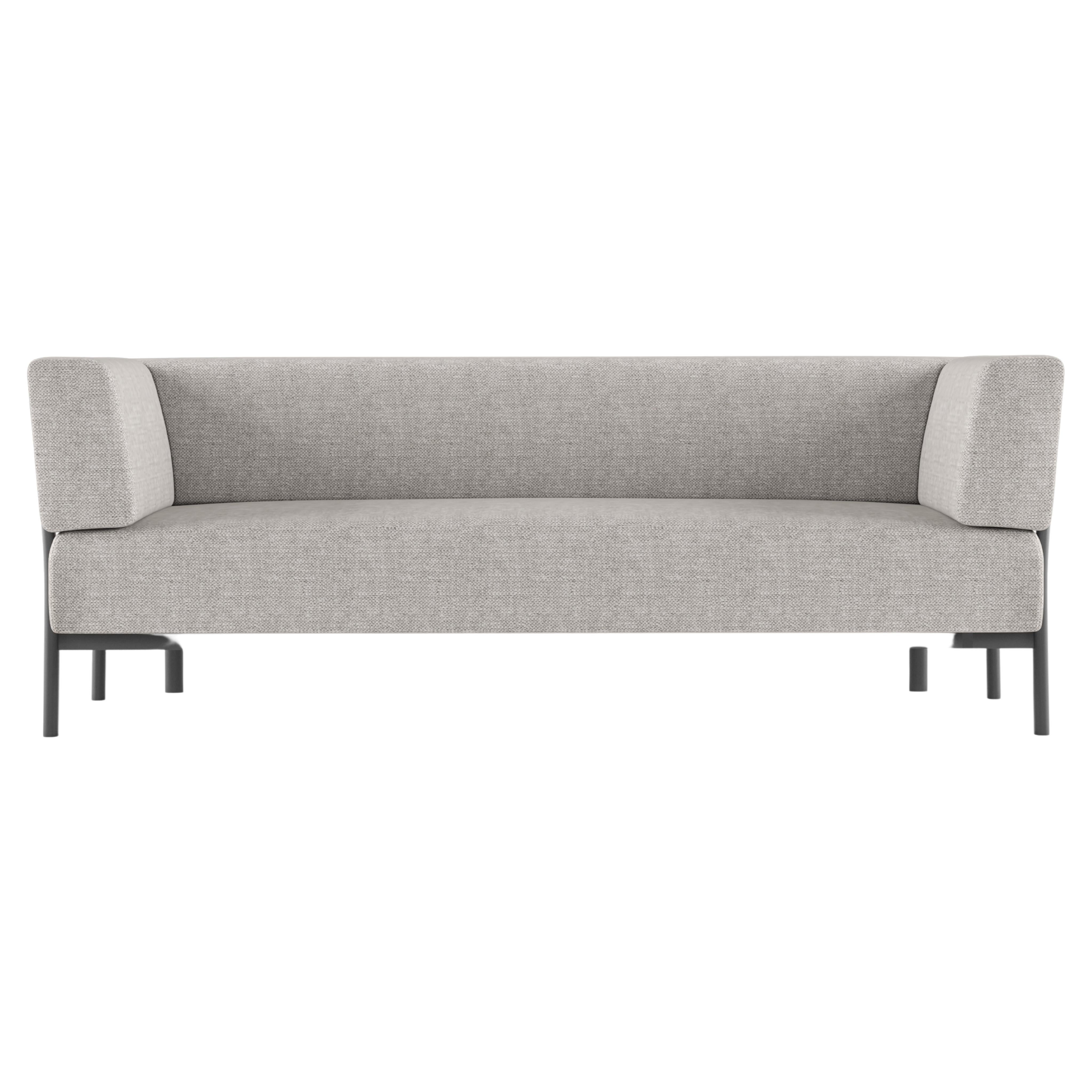 Alias T02_O Ten 2 Seater Outdoor Sofa in Grey and Black Lacquered Aluminum Frame