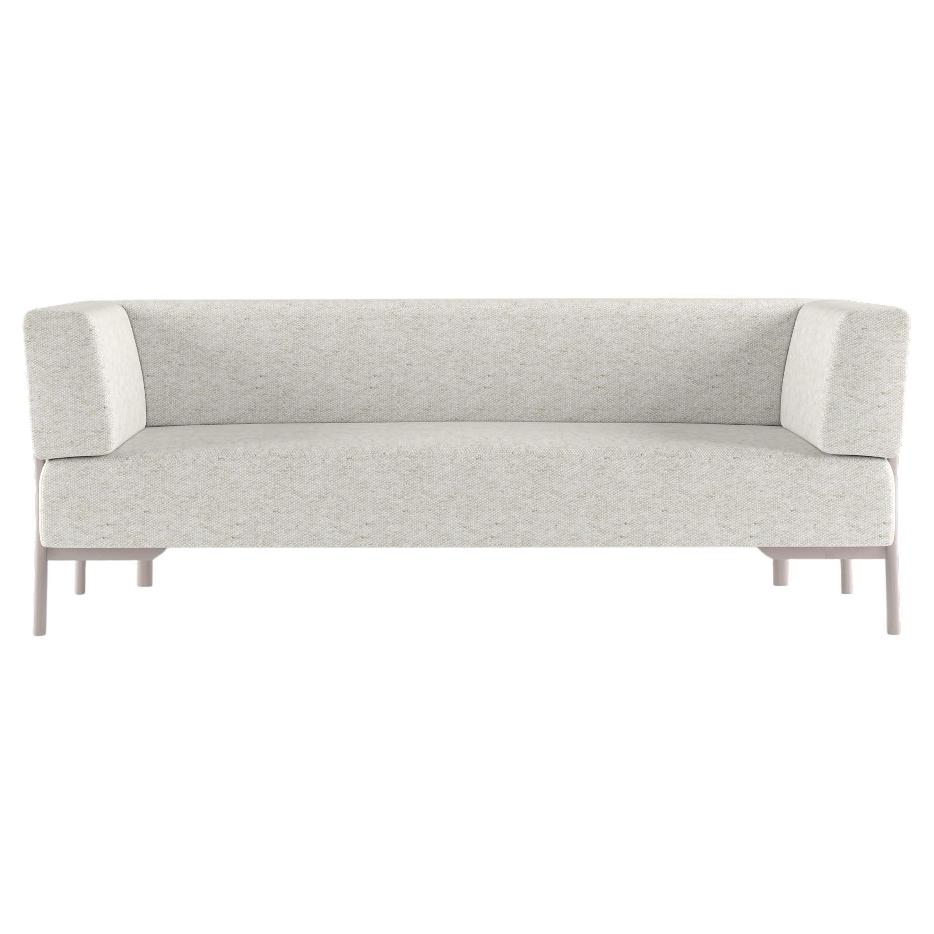 Alias T02_O Ten 2 Seater Outdoor Sofa in White and Sand Lacquered Aluminum Frame For Sale