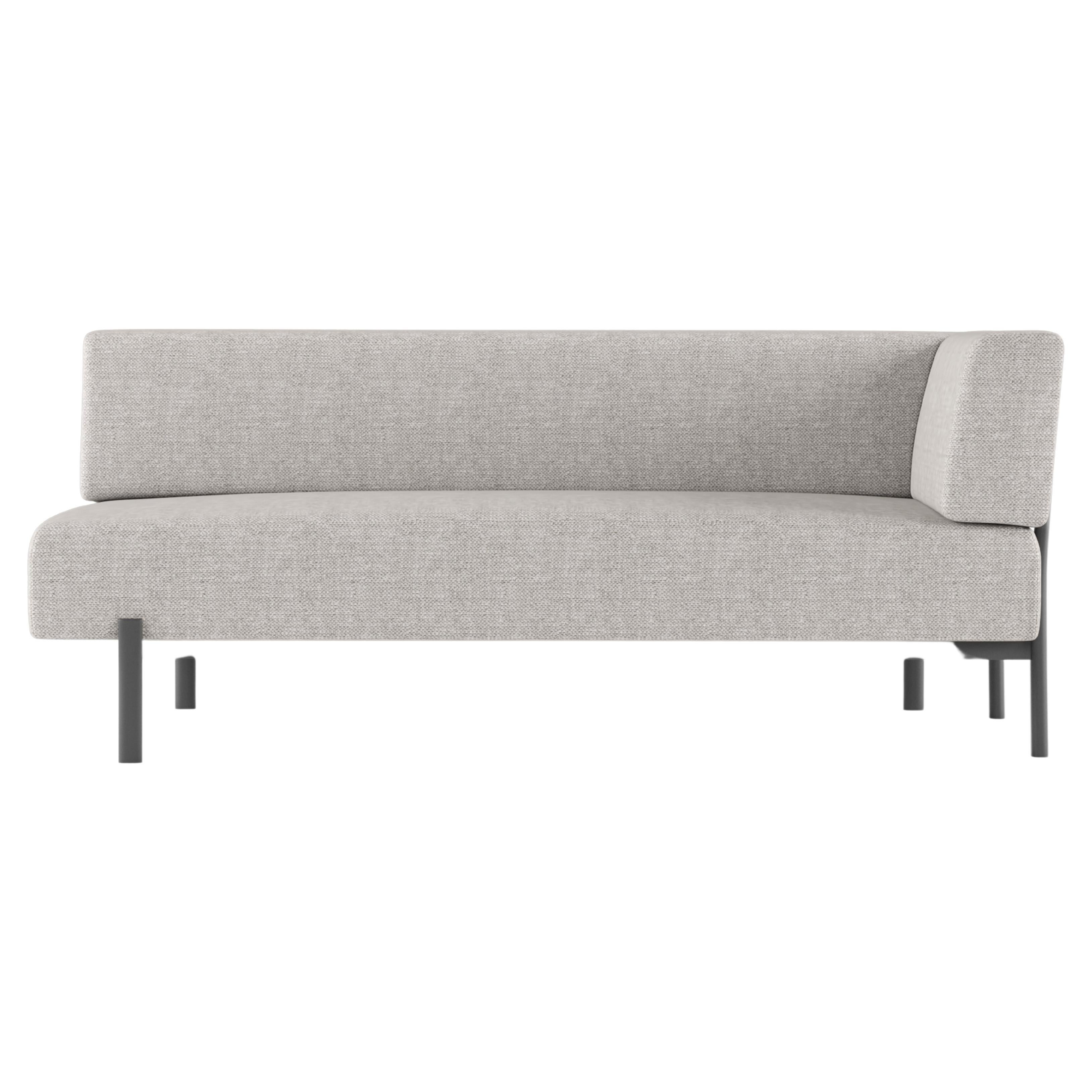 Alias T05_O DX Ten Angular Outdoor Sofa in Grey w Black Lacquered Aluminum Frame For Sale