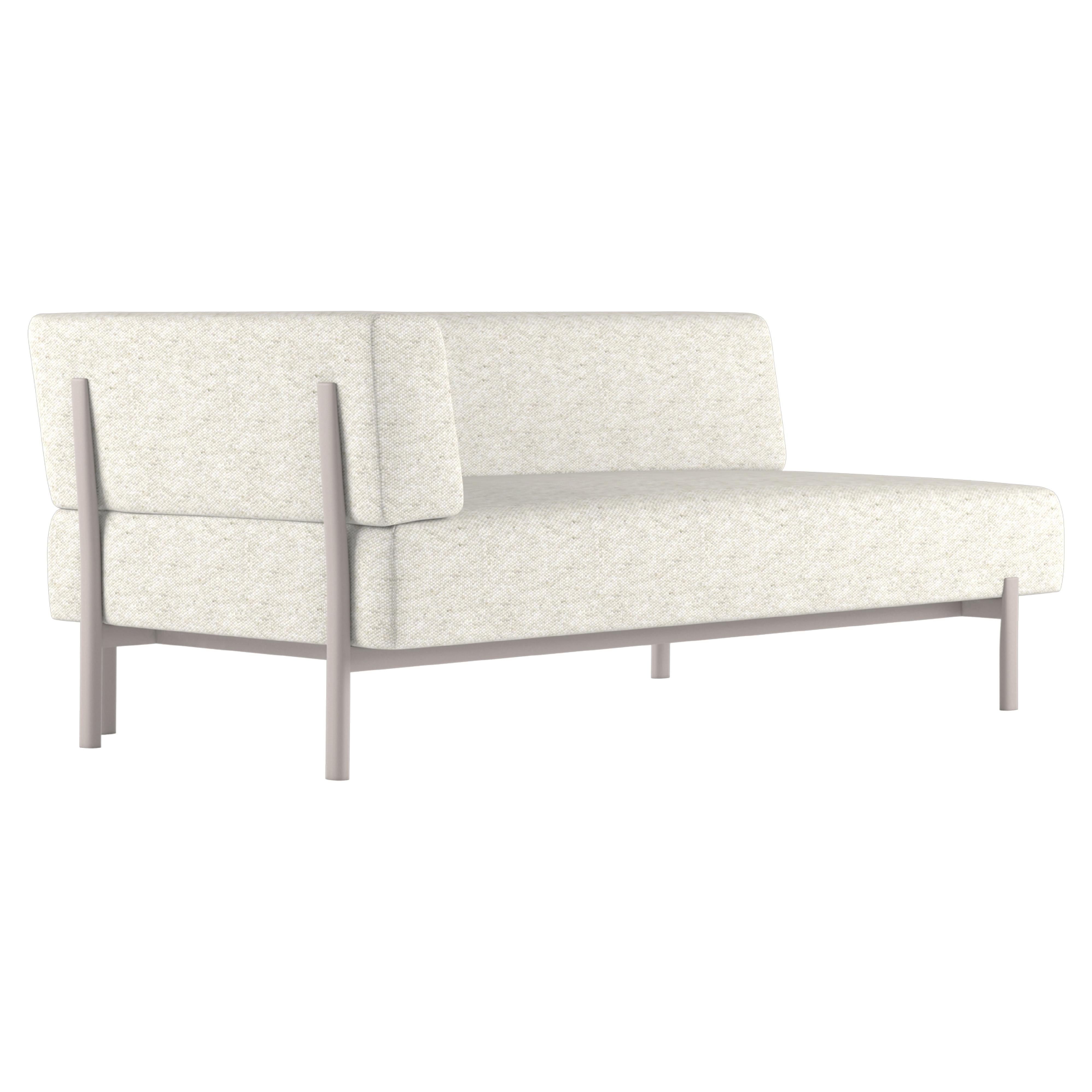 Canapé d'extérieur angulaire Alias T05_O DX avec cadre en aluminium laqué blanc et sable