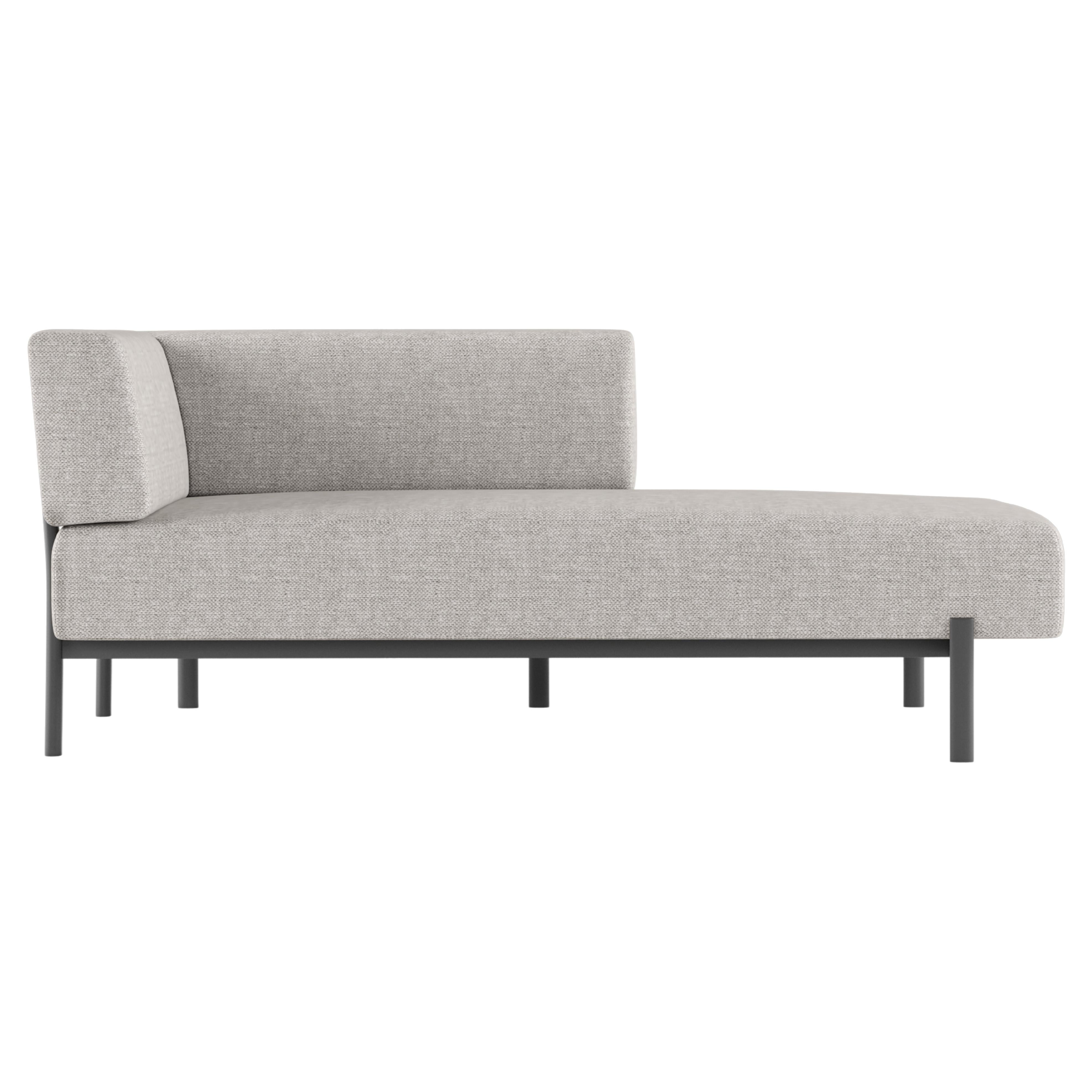 Alias T05_O SX Ten Angular Outdoor Sofa in Grey w Black Lacquered Aluminum Frame For Sale