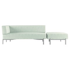 Alias T05+T07 Zehn-Sofa und Hocker für den Außenbereich in Weiß mit sandlackiertem Rahmen