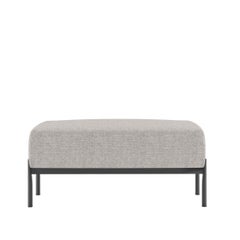 Alias T07_O Ten Outdoor Pouf in Grey with Black Lacquered Aluminum Frame