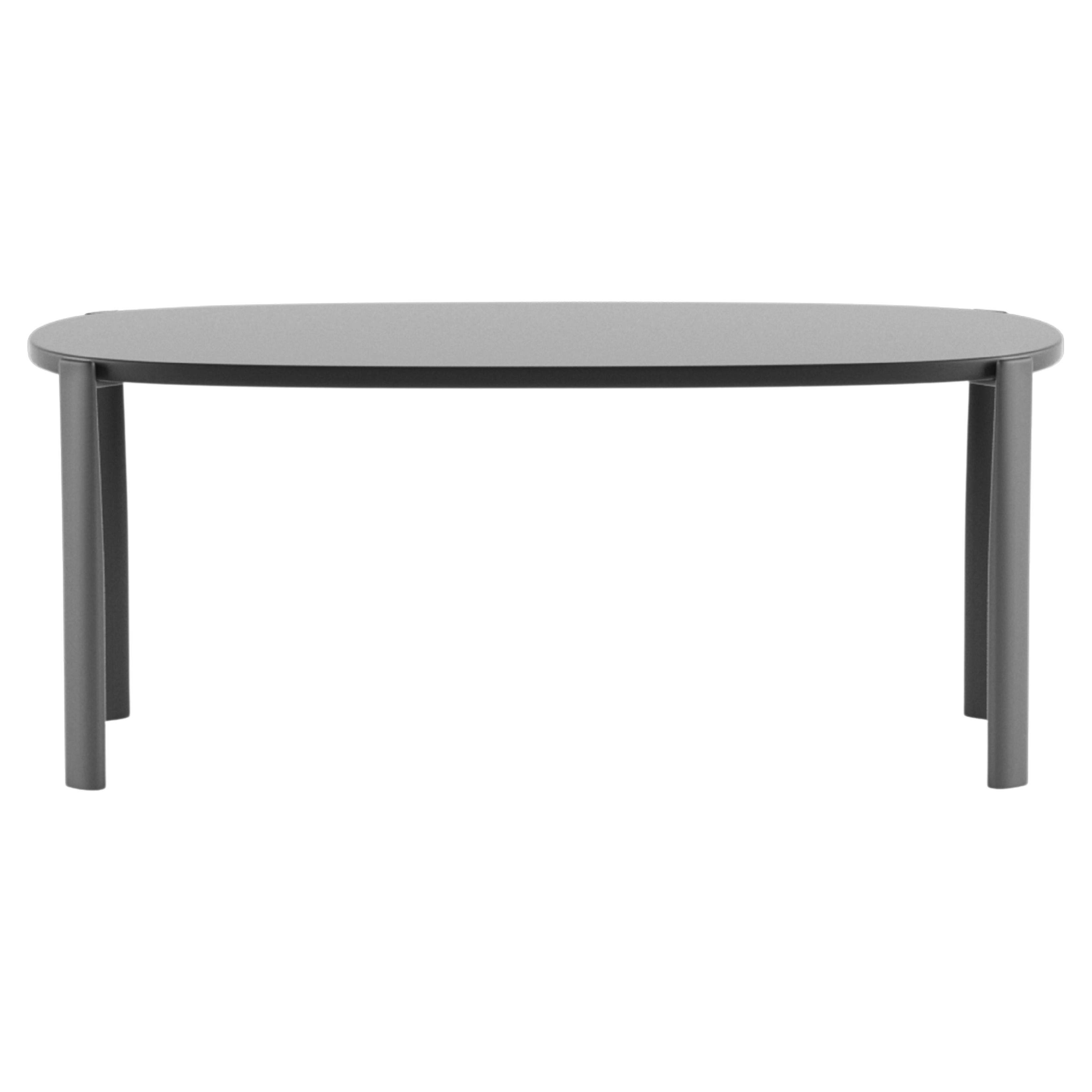 Alias T08_O Ten Outdoor Table 90x45 in Grey Glazed Ceramic Top w Lacquered Frame For Sale
