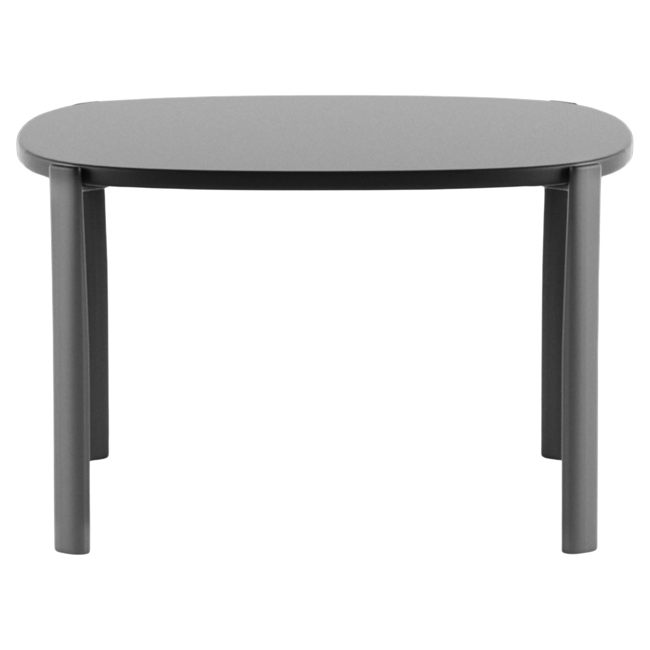 Alias T09_O Ten Outdoor Table 60x60 in Grey Glazed Ceramic Top w Lacquered Frame For Sale