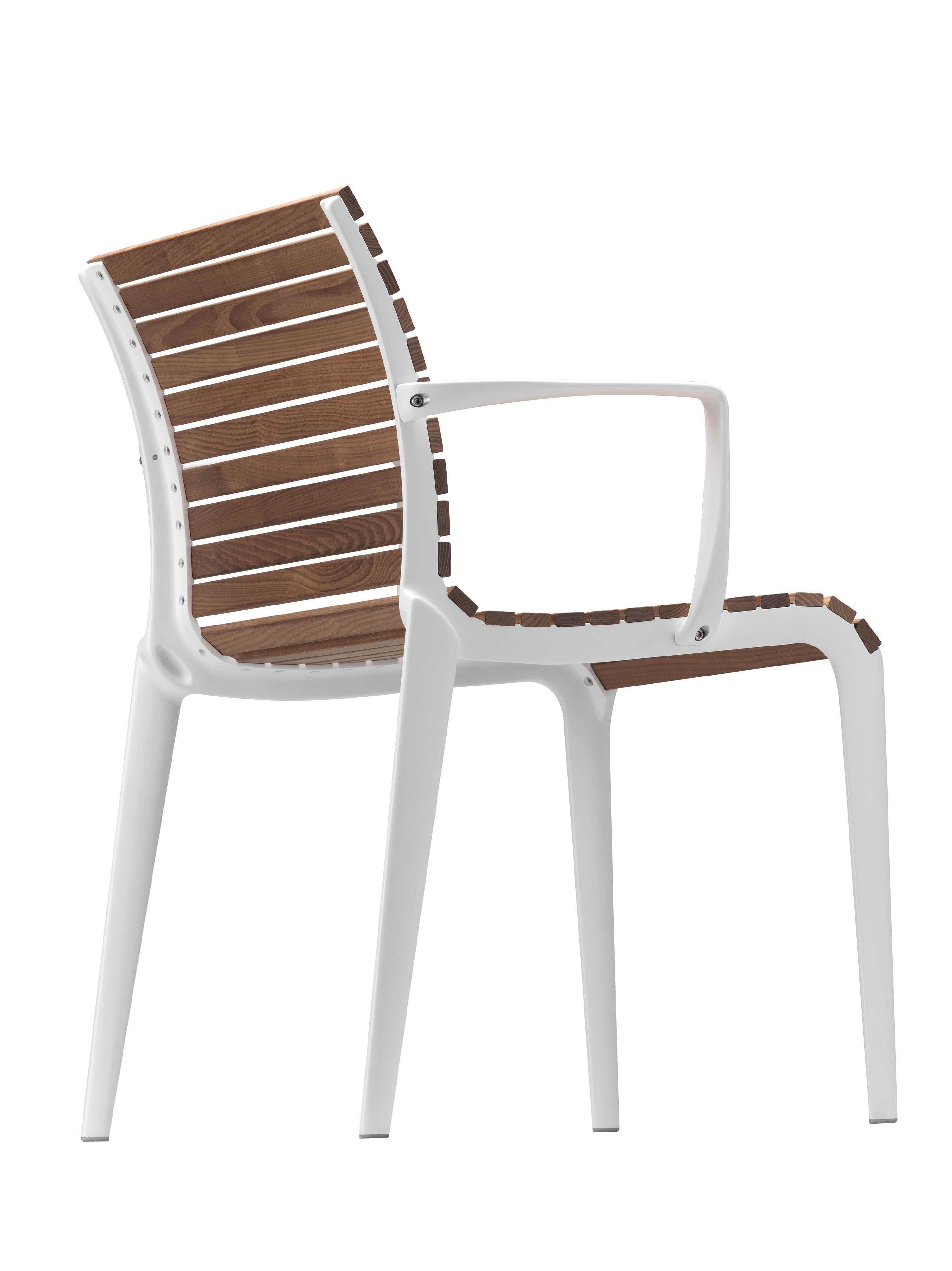 Alias Tech Wood Armchair in Teak and Lacquered Aluminium Frame by Alberto Meda In New Condition For Sale In Brooklyn, NY