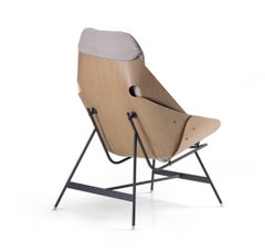 Alias Time Pad-Sessel mit Polsterung aus Eiche Natur und lackiertem Stahlgestell