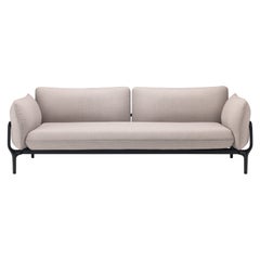 Canap Vina Alias V02 en tissu beige avec cadre en aluminium laqu noir