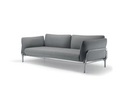 Canap Vina Alias V02 en tissu gris avec cadre en aluminium laqu noir