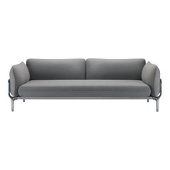 Canap Vina Alias V02 en tissu gris avec cadre en aluminium laqu noir