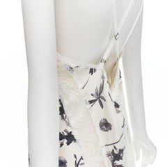 ALICA OLVIA Floral Crown 100% silk printed lace trim ruffle maxi dress US6 M