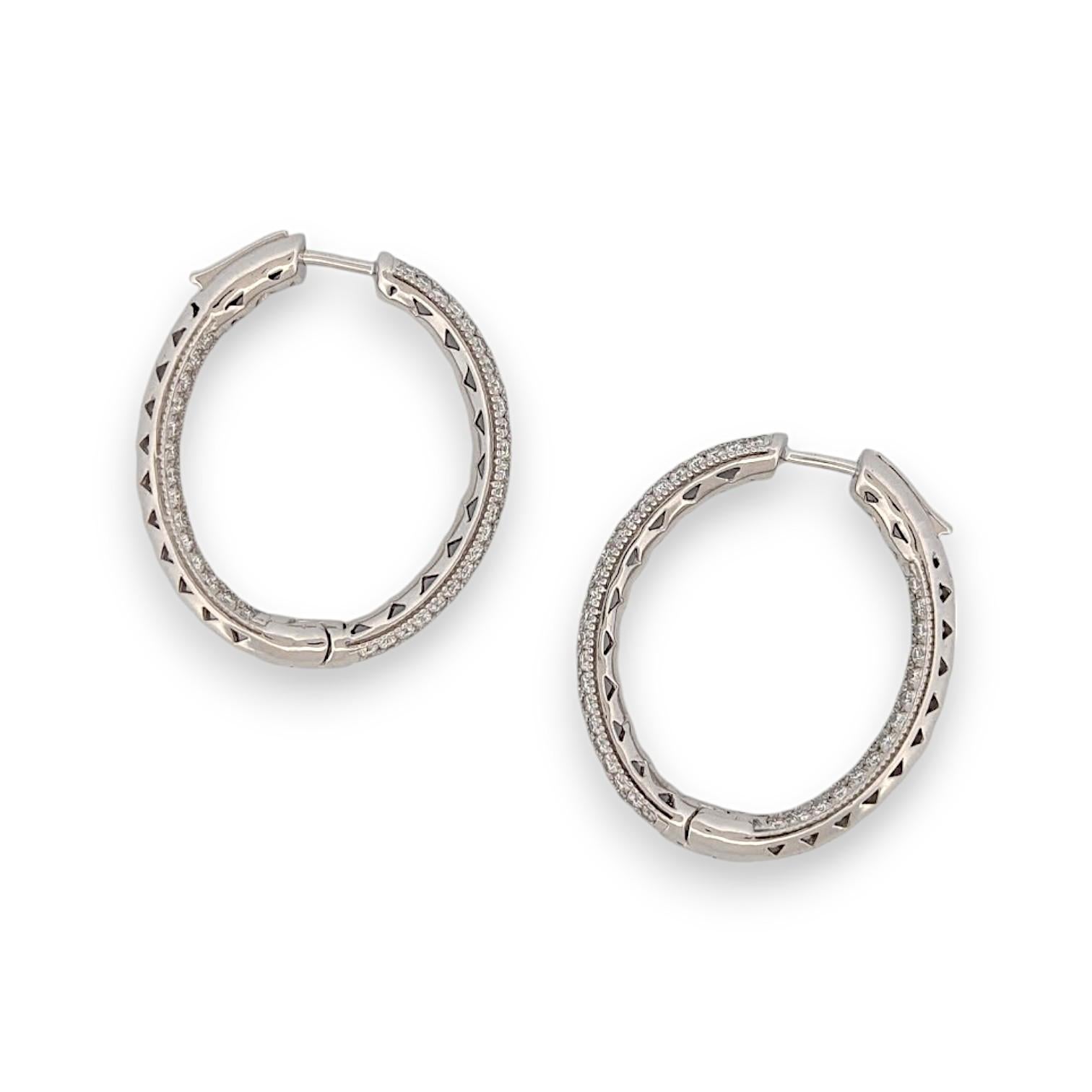 Alice  5 Karat Diamant-Ohrringe mit In- und Out-Ohrringen  Diamant gepflasterter großer Reifen (Kunsthandwerker*in) im Angebot