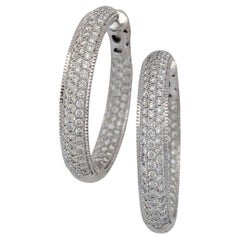 Alice  5 Carat Diamond In and Out Hoops Earrings  Diamond Paved Large Hoop