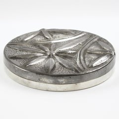 Alice and Eugene Chanal French Art Nouveau Pewter Flat Box