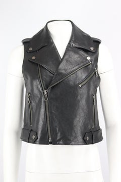 Alice And Olivia Leather Biker Gilet Small