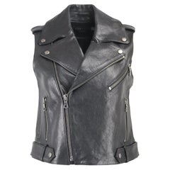 Alice And Olivia Leather Biker Gilet Small