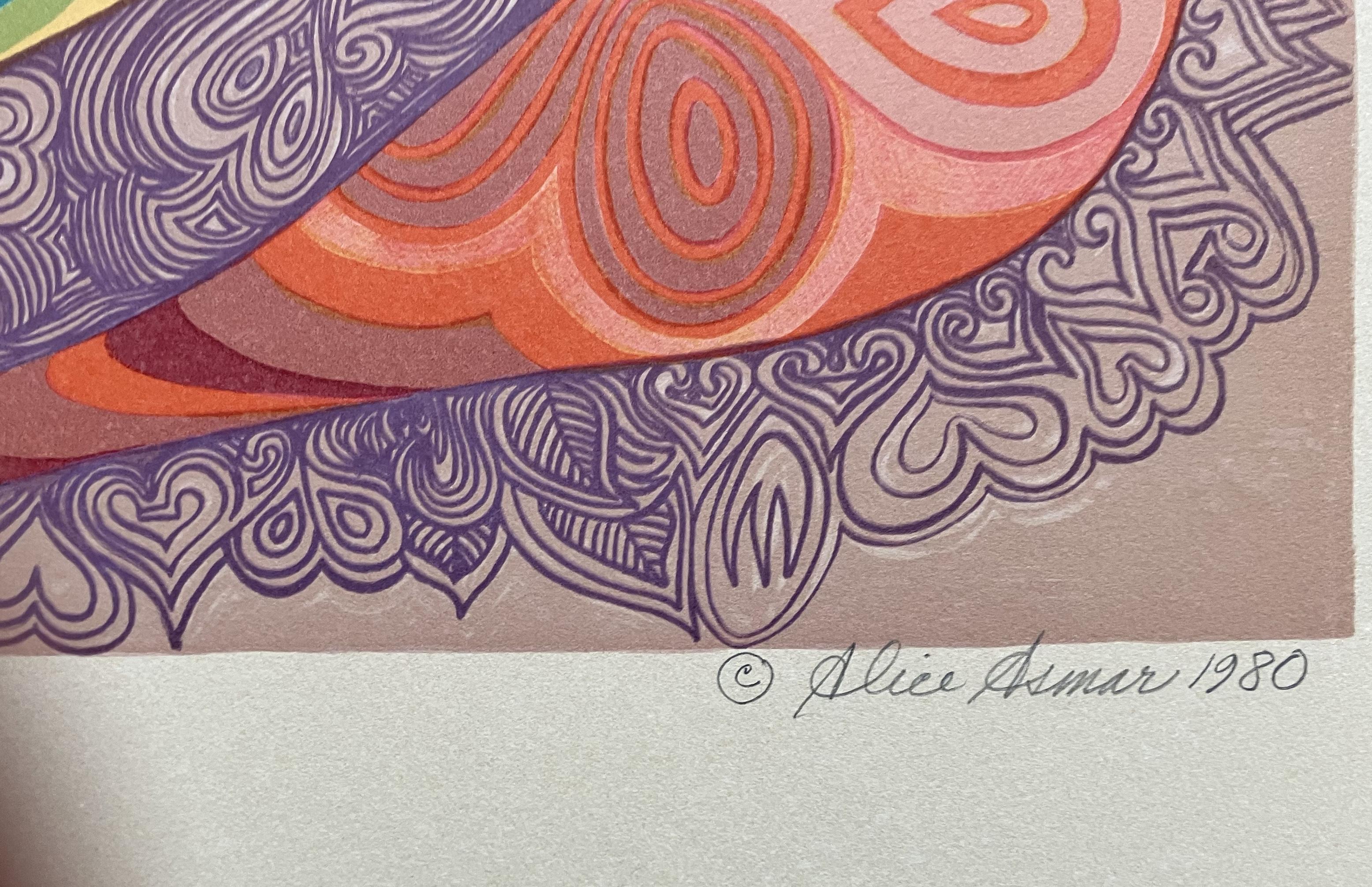 Mystische Rose (Sonstige Kunststile), Print, von Alice Asmar