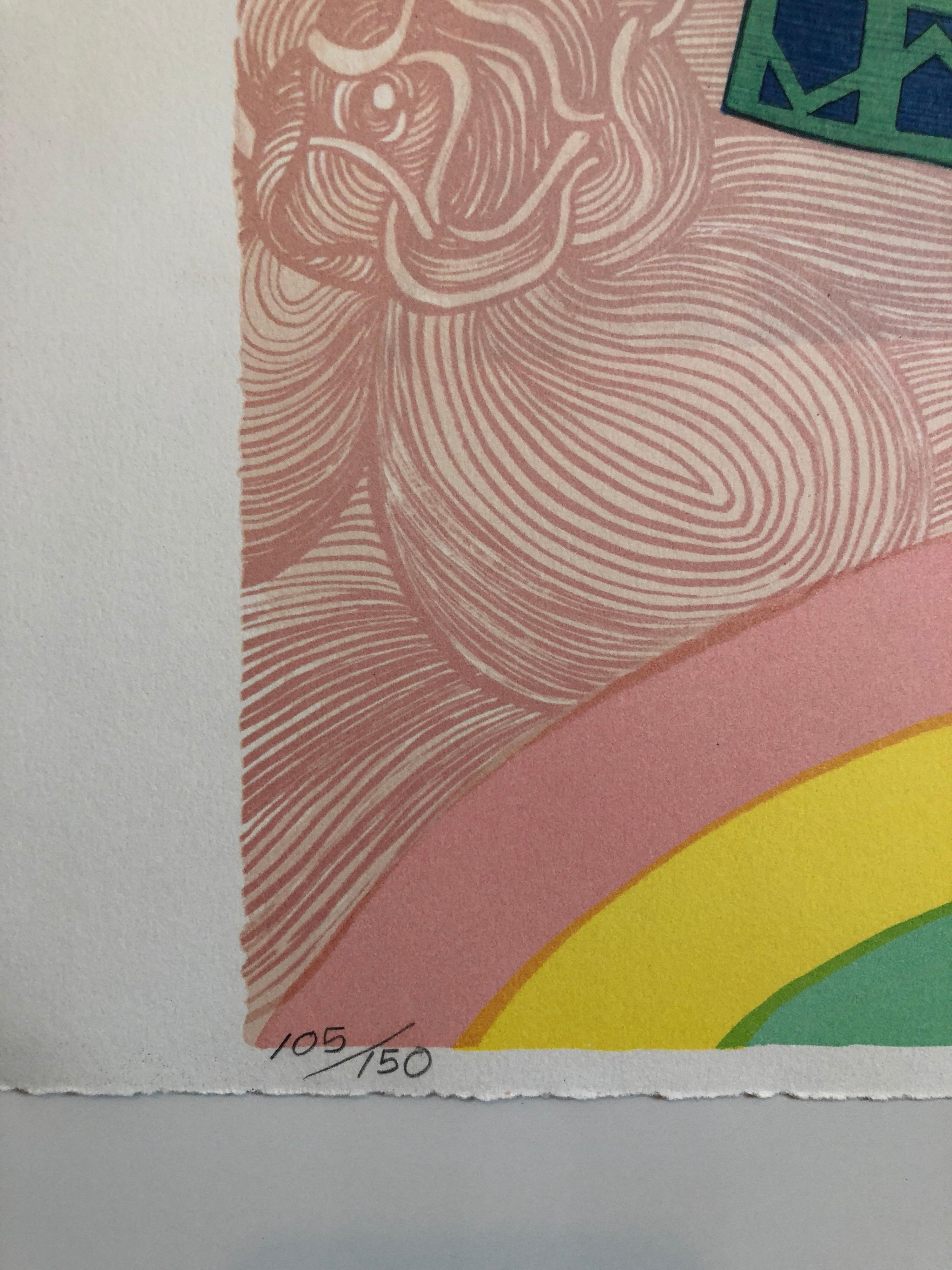 Rainbow Dancer, Native American Indian Lithograph California Woman Artist - Print by Alice Asmar