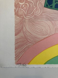 Danzatrice dell'arcobaleno, litografia dei nativi americani indiani, artista californiana