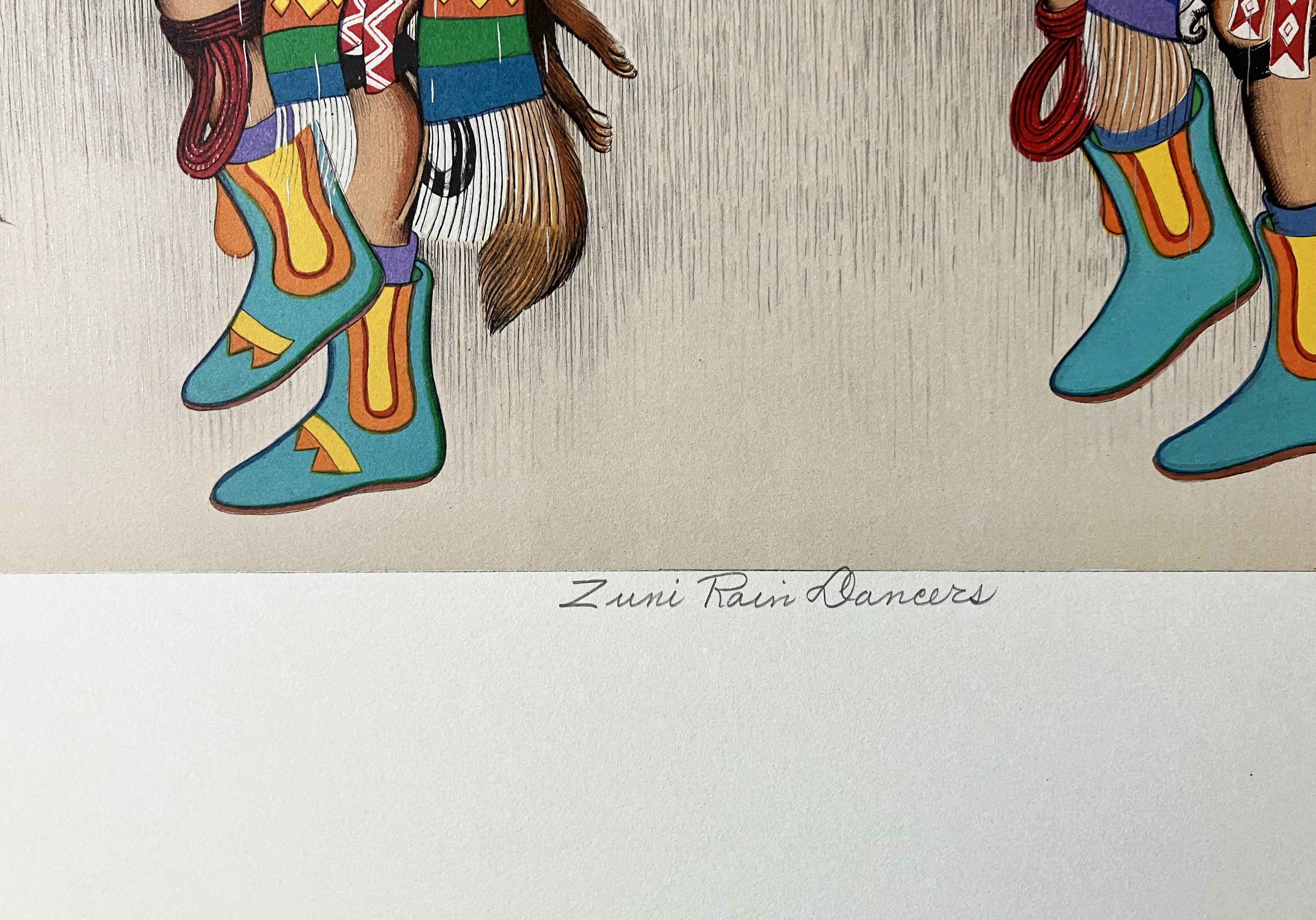 Zuni Rain Dancers - Other Art Style Print by Alice Asmar