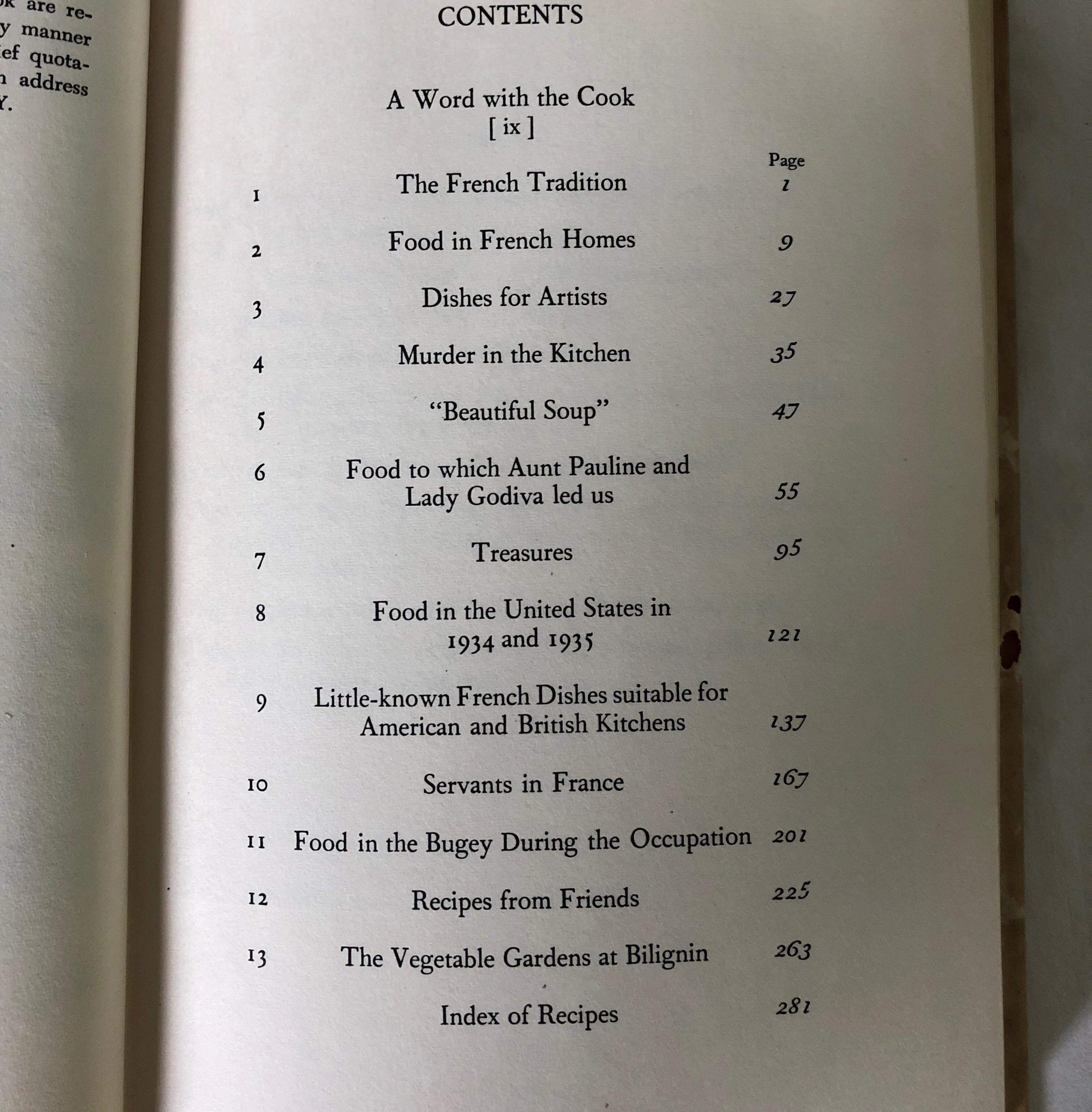 Mid-20th Century Alice B. Toklas Cookbook Printed, 1954