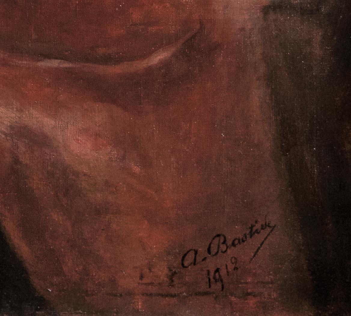 Alice BASTIDE
(Saint Mandé 1868 - Paris 1959)
Portrait d'une petite fille lisant
Huile sur toile
H. 100 cm ; L. 72.5 cm
Signé en bas à droite et daté 1912

Fille d'un pasteur gardois et d'une anglaise, Alice Bastide a grandi à Paris. Élève de