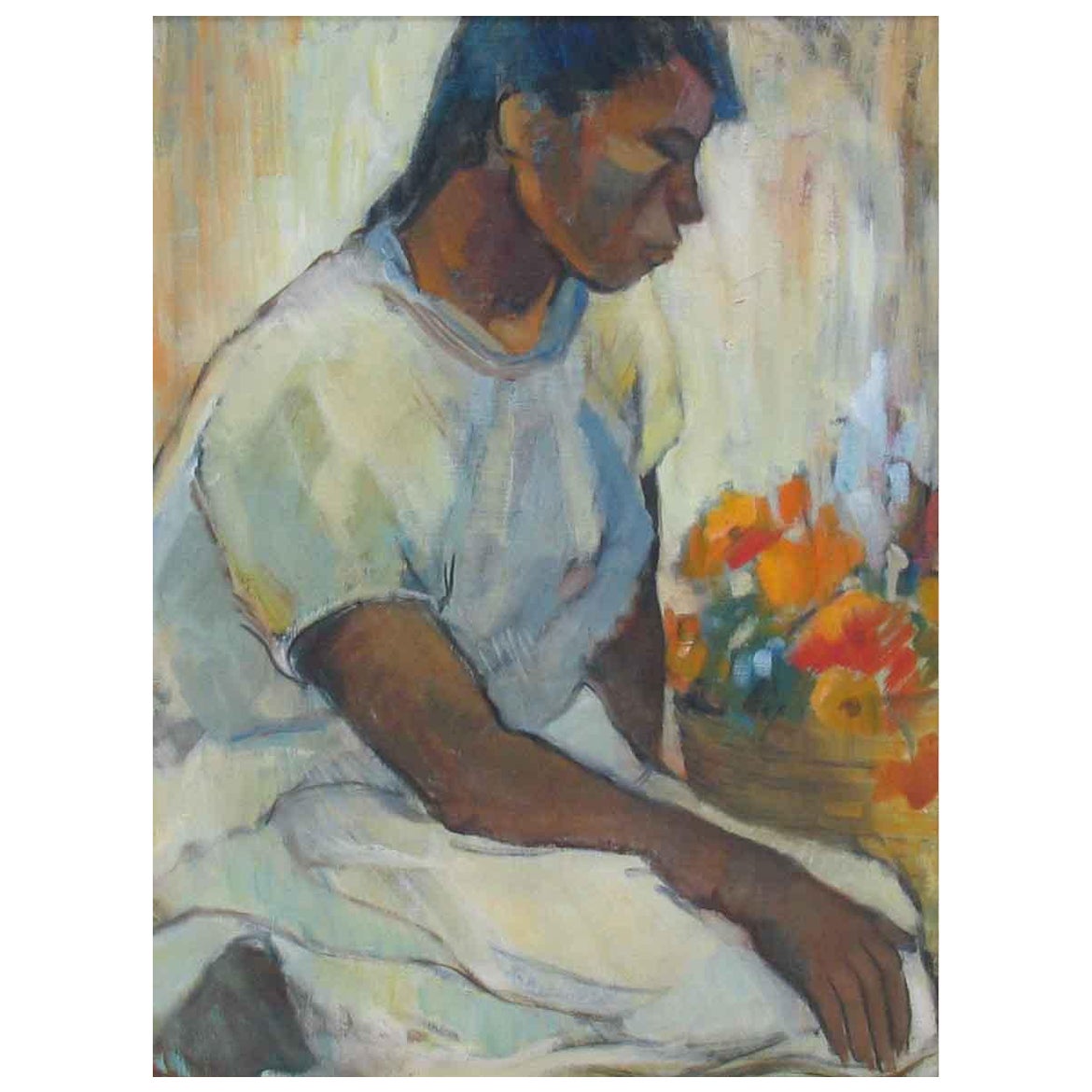 ALICE BIERNE SAWTELLE MACKENZIE 1898-1989  The Flower Sellers, Mexique, vers 1940