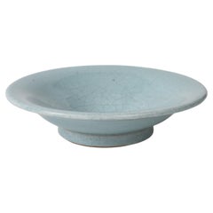 Alice Bonifas Crackle Celadon Dish Fernay Voltairem, France, c. 1930, signed