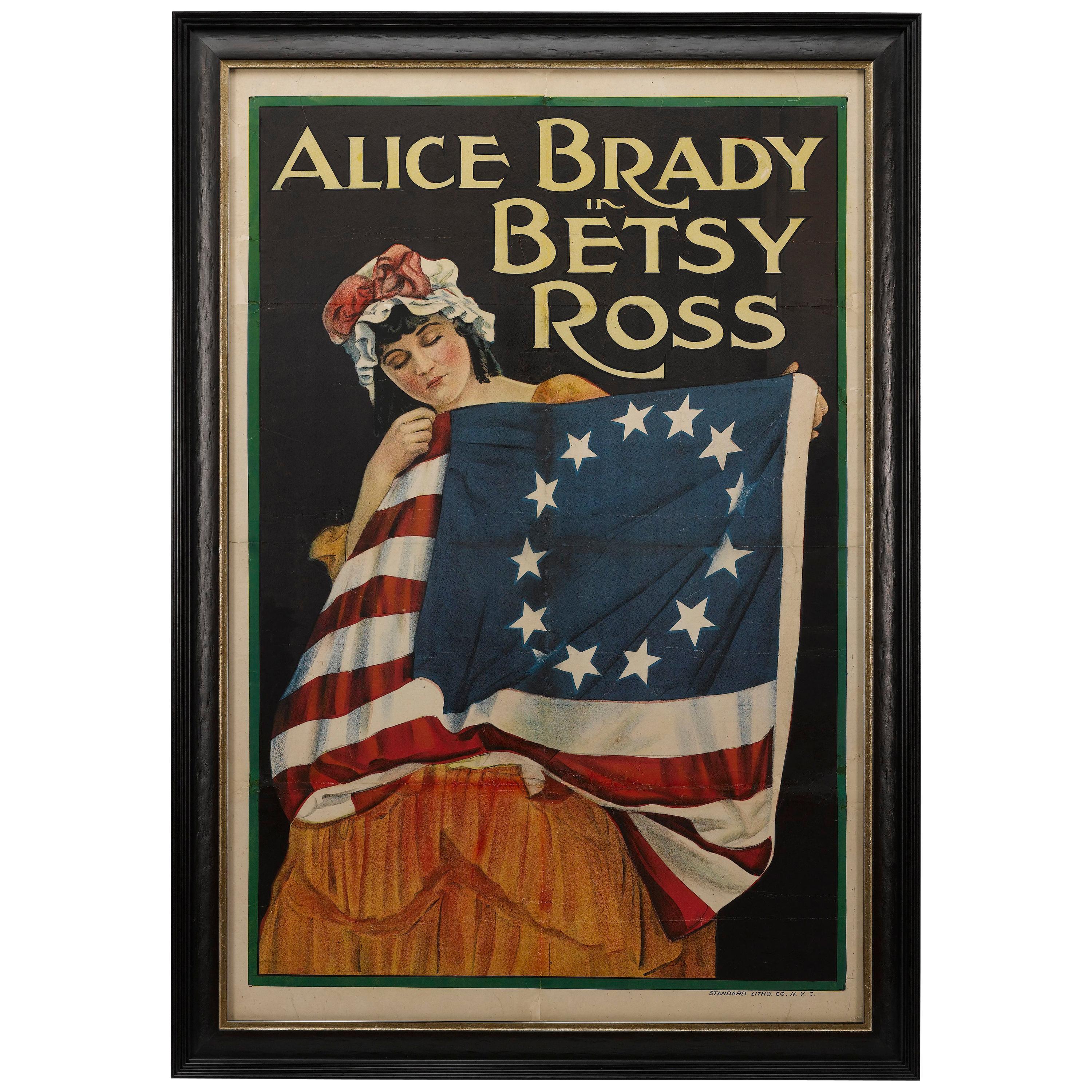 "Alice Brady in Betsy Ross" Vintage WWI Poster, circa 1917